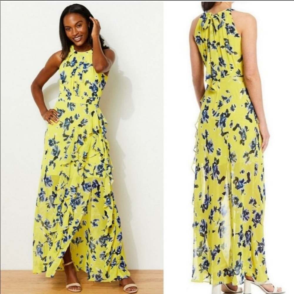 Eliza J Halter Maxi Yellow Dress